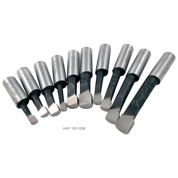 H & H Industrial Products 1/2" Shank 10 Piece M35 5% Solid Cobalt Boring Bar Set 1001-0036 - main